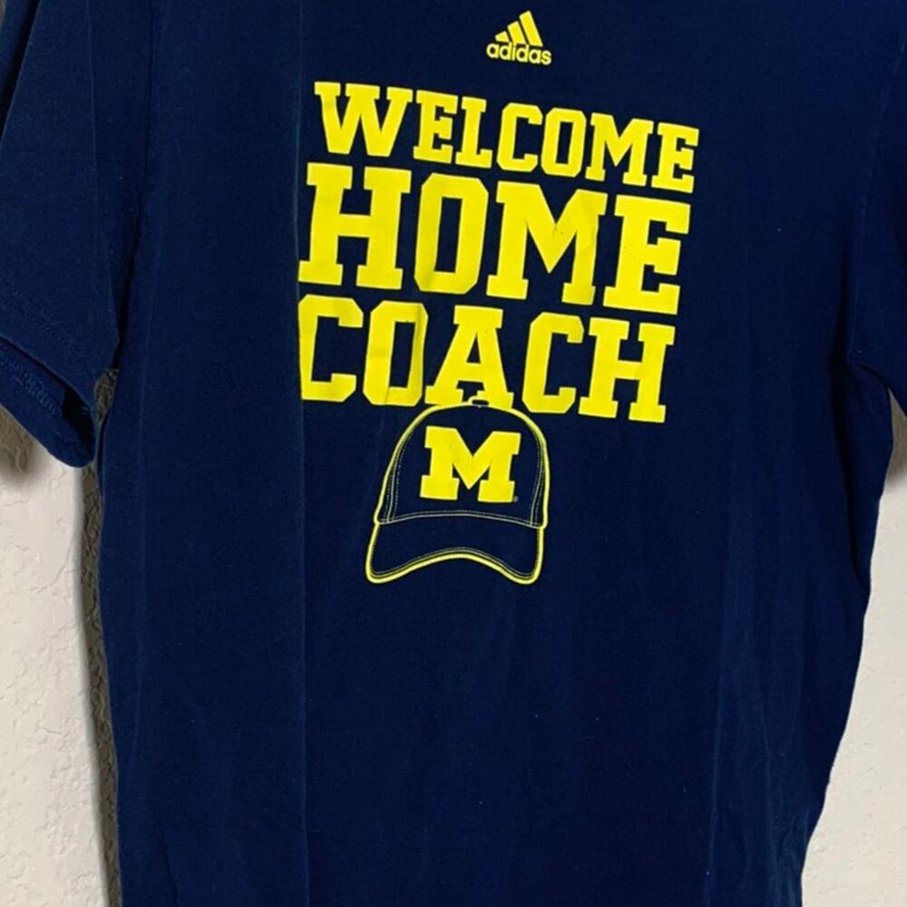 Adidas Michigan Wolverines Welcome Home Coach T Shirt Mens L Harbaugh Football